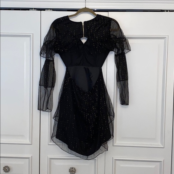 Open Back Black and Gold Dress - Picture 5 of 9